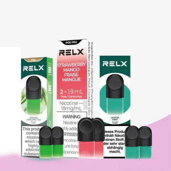 RELX Pod Pro 18mg prefilled vape pods compatible with RELX Infinity, Essential, and Artisan devices in UAE