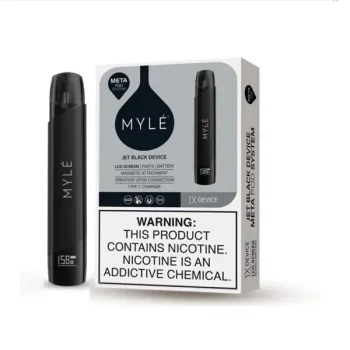 MYLE V5 Jet Black Rechargeable Pod Device with 380mAh Battery and USB Type-C Charging UAE