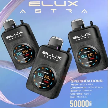Elux Astra 50000 Puffs Disposable Vape 50mg Rechargeable UAE