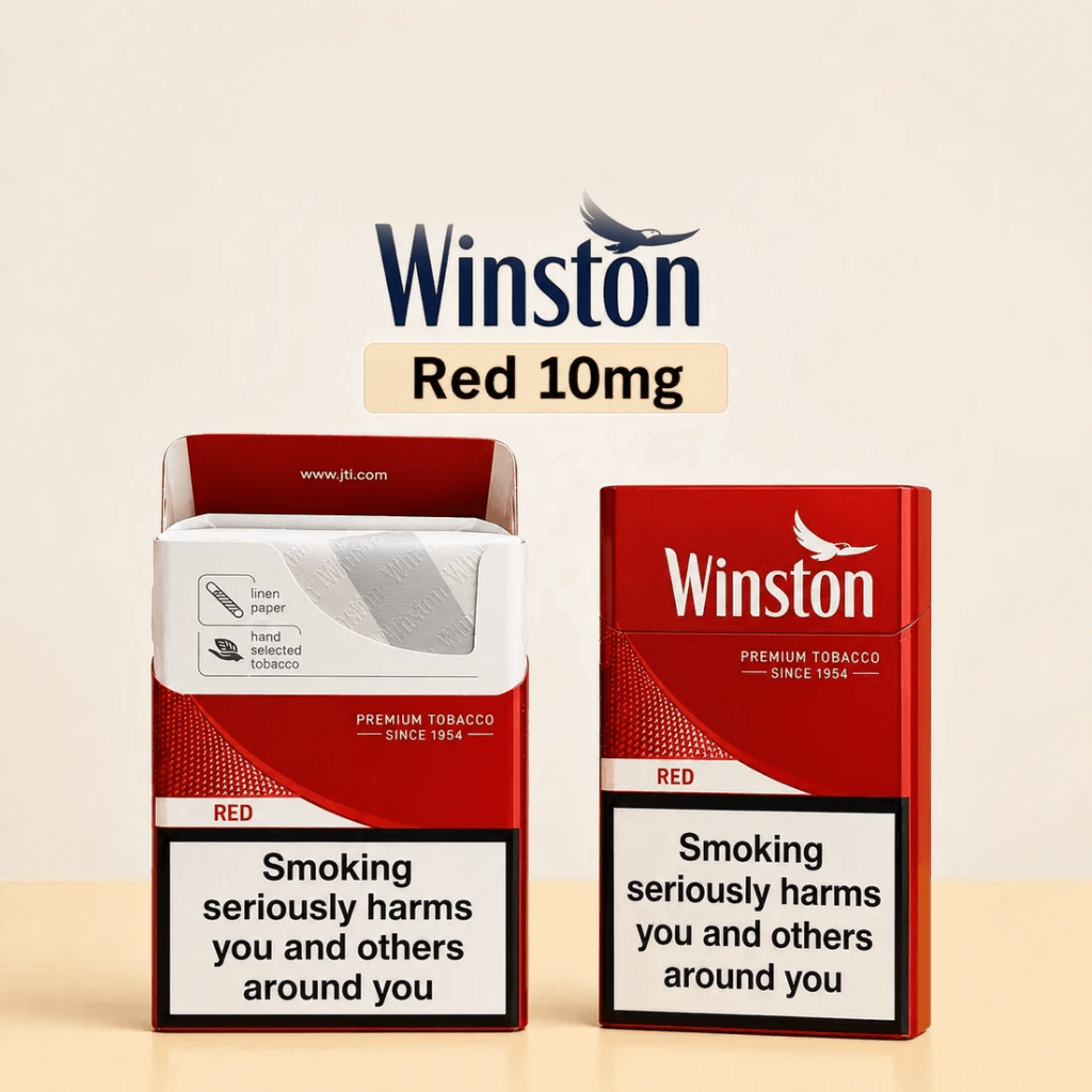 Winston Red cigarettes pack, full flavor 10mg, Dubai UAE