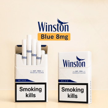 Winston Blue cigarettes pack, smooth 8mg, Dubai UAE