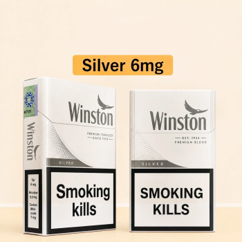 Winston Silver cigarettes pack, light 6mg, Dubai UAE
