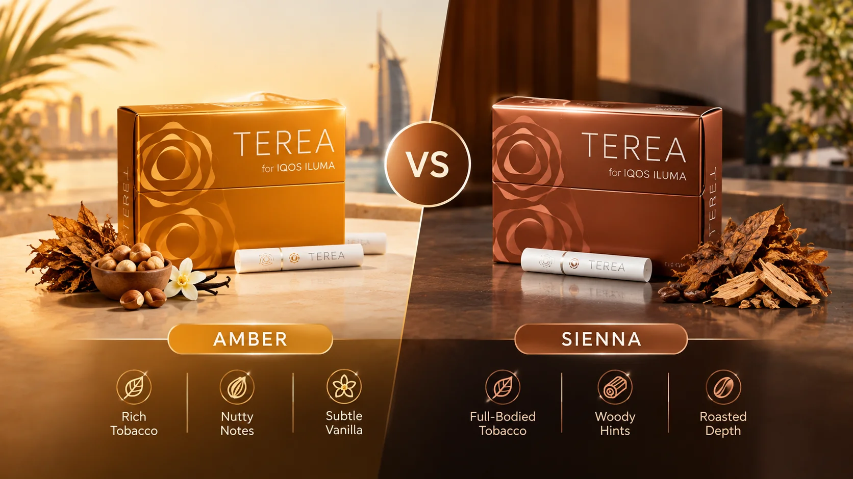 TEREA Amber vs Sienna