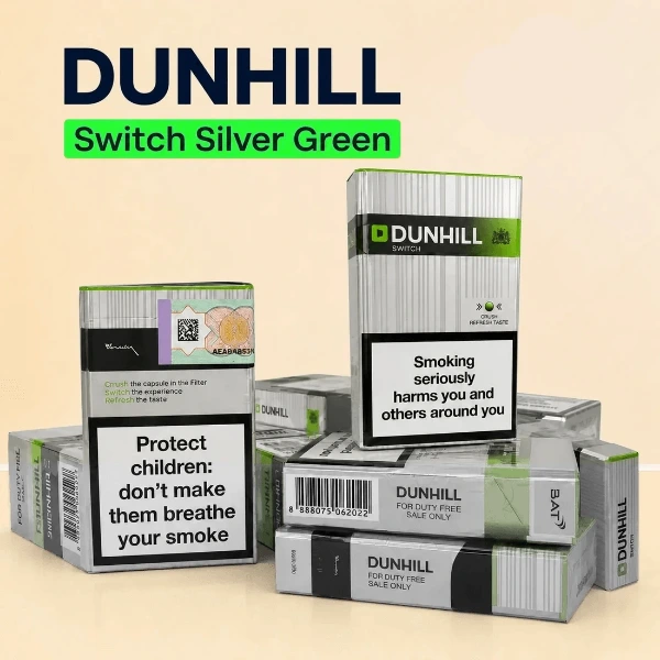 Dunhill Switch Silver Green Cigarettes with Menthol Capsule | Terea Dubai